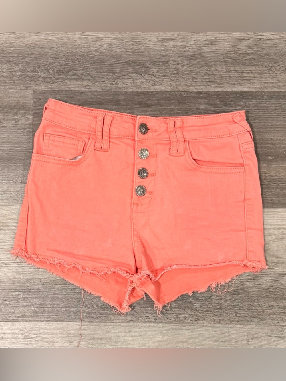 Women's High-Rise Coral Cutoff Shorts